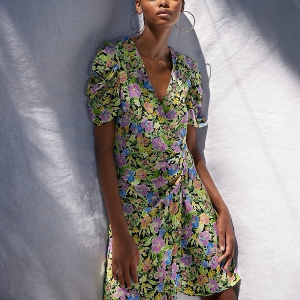 Zara Floral Print Mini Dress 2993/265 XS US 2